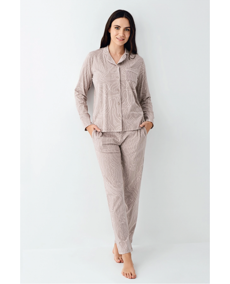 Pierre Cardin 9098-S Kadın Uzun Kol Pijama Takımı