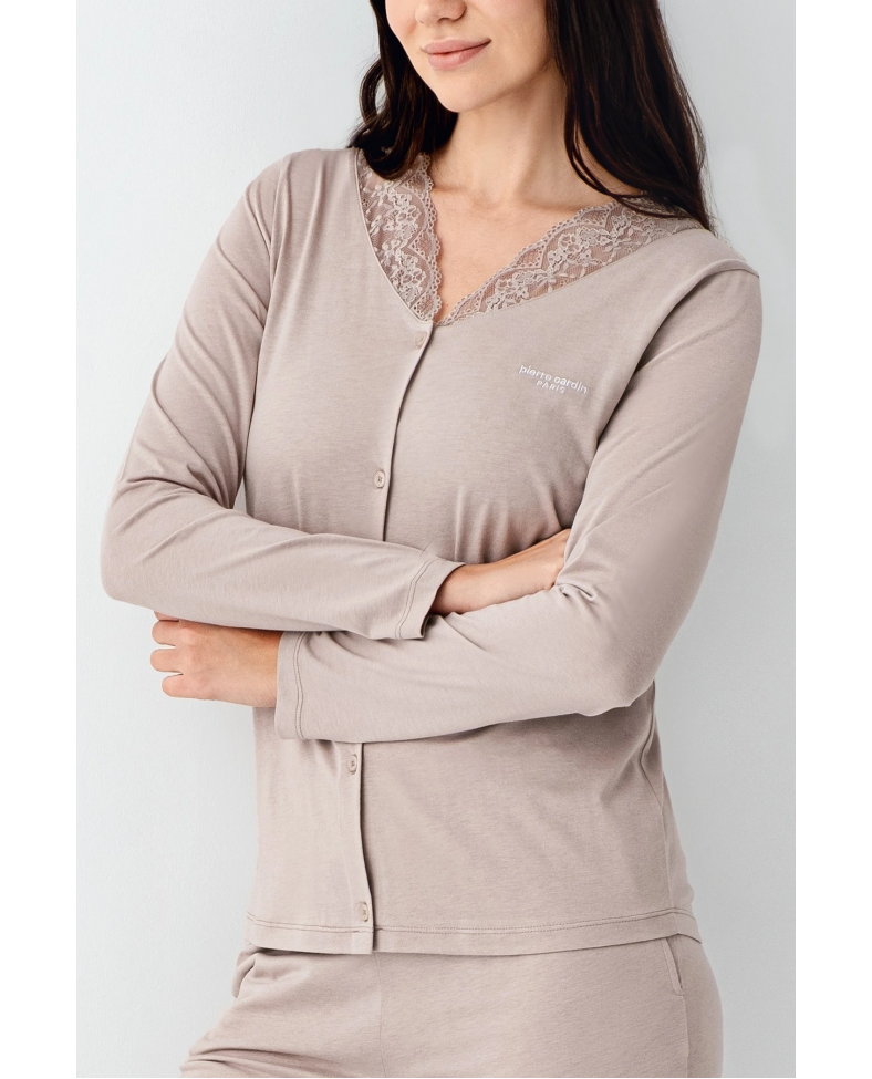 Pierre Cardin 9116-S Kadın Önü Düğmeli  Pijama Takımı