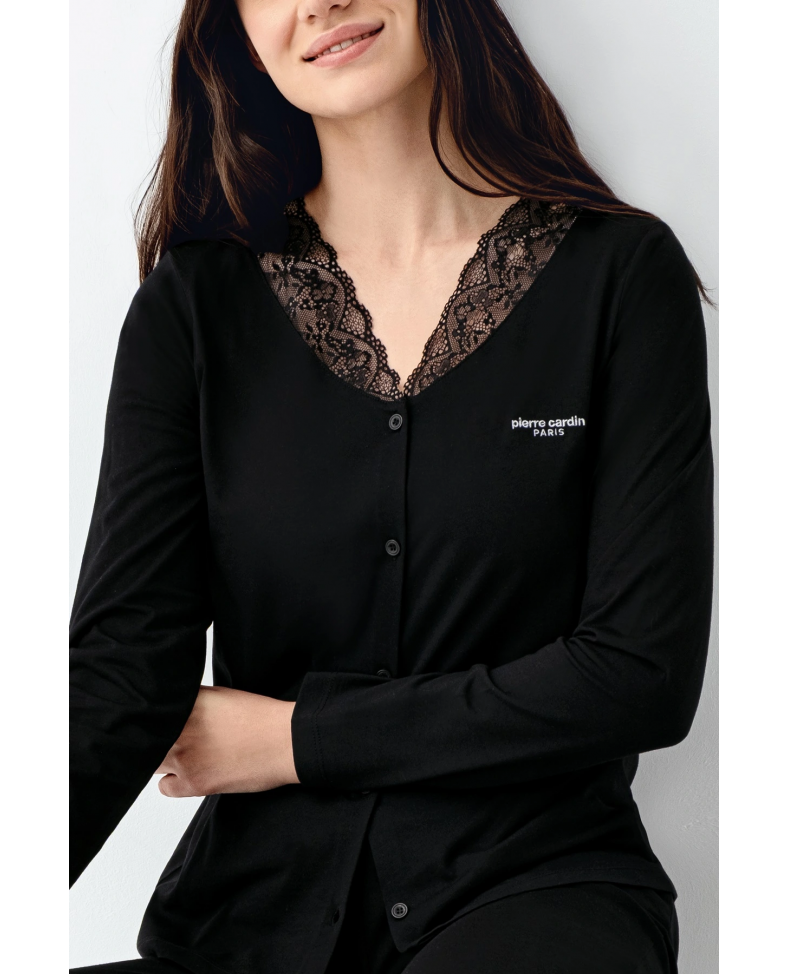 Pierre Cardin 9116-S Kadın Önü Düğmeli  Pijama Takımı