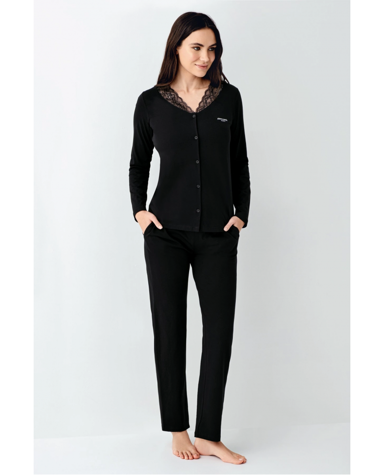 Pierre Cardin 9116-S Kadın Önü Düğmeli  Pijama Takımı