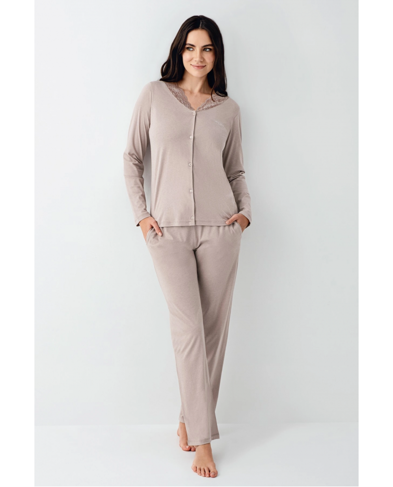Pierre Cardin 9116-S Kadın Önü Düğmeli  Pijama Takımı