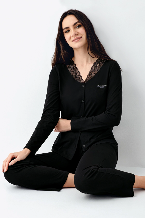 Pierre Cardin 9116-S Kadın Önü Düğmeli  Pijama Takımı