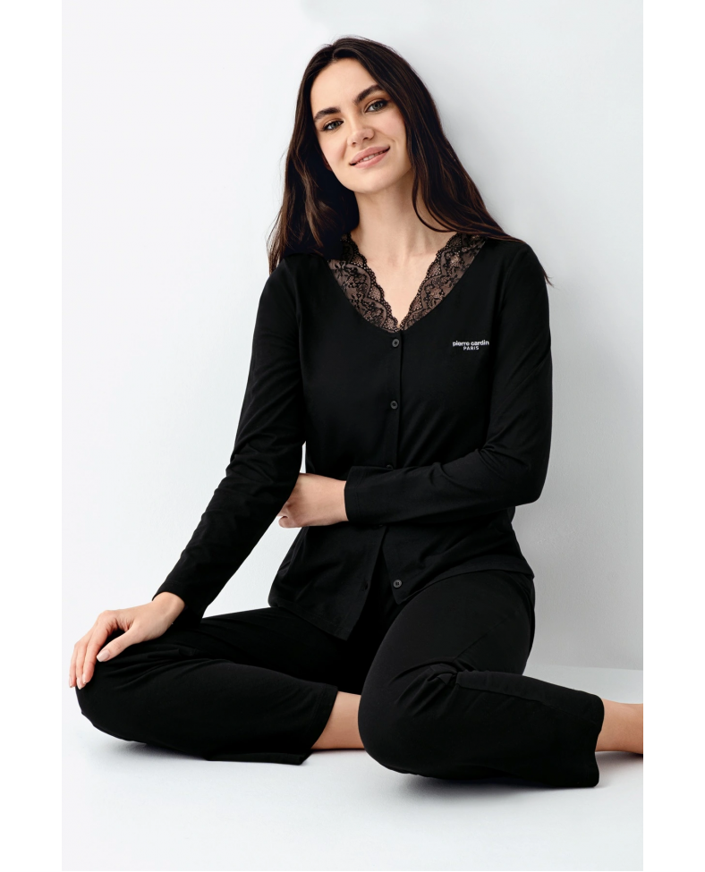 Pierre Cardin 9116-S Kadın Önü Düğmeli  Pijama Takımı