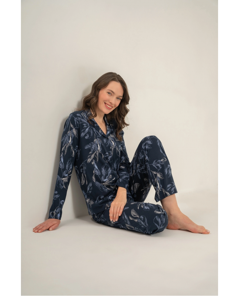 Pierre Cardin 9259-S  Kadın Uzun Kol Gömlek Pijama Takımı