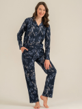 Pierre Cardin 9259-S  Kadın Uzun Kol Gömlek Pijama Takımı