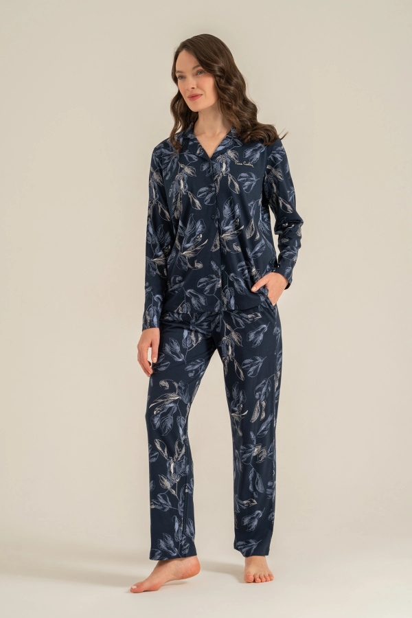 Pierre Cardin 9259-S  Kadın Uzun Kol Gömlek Pijama Takımı