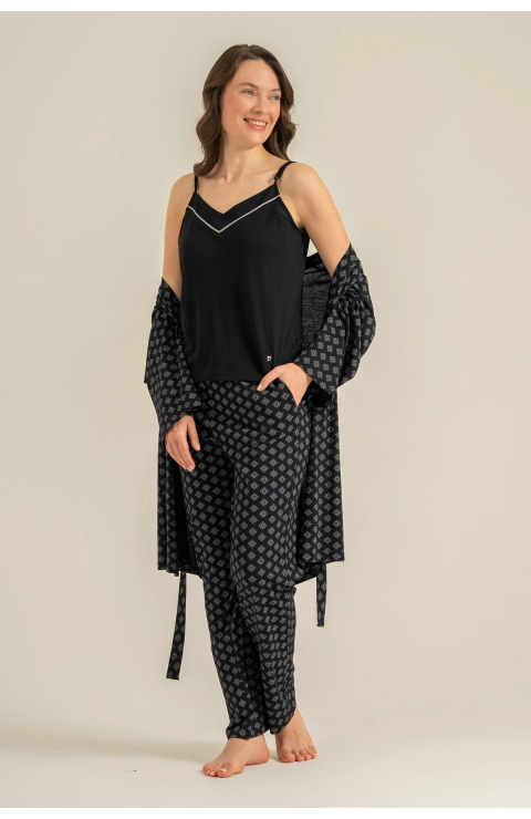 Pierre Cardin 9291-S  Kadın 3'Lü Pijama Takımı