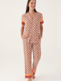 Pierre Cardin PC8823-S Kadın Gömlek Yaka Pijama Takımı