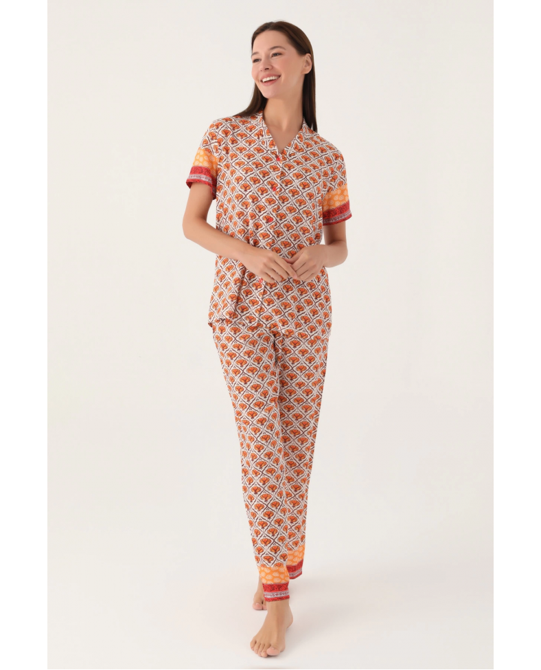 Pierre Cardin PC8823-S Kadın Gömlek Yaka Pijama Takımı