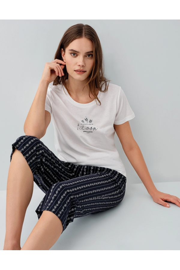 Pierre Cardin PC9207-S Kadın Kapri Kısa Kol Pijama Takımı