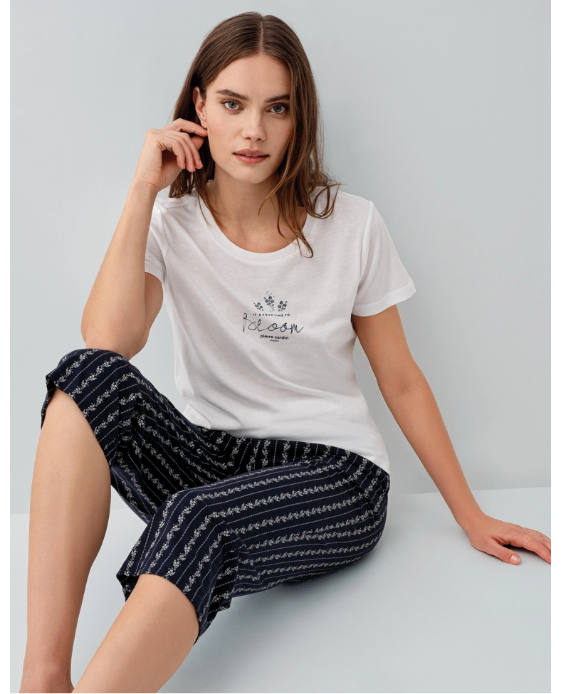 Pierre Cardin PC9207-S Kadın Kapri Kısa Kol Pijama Takımı