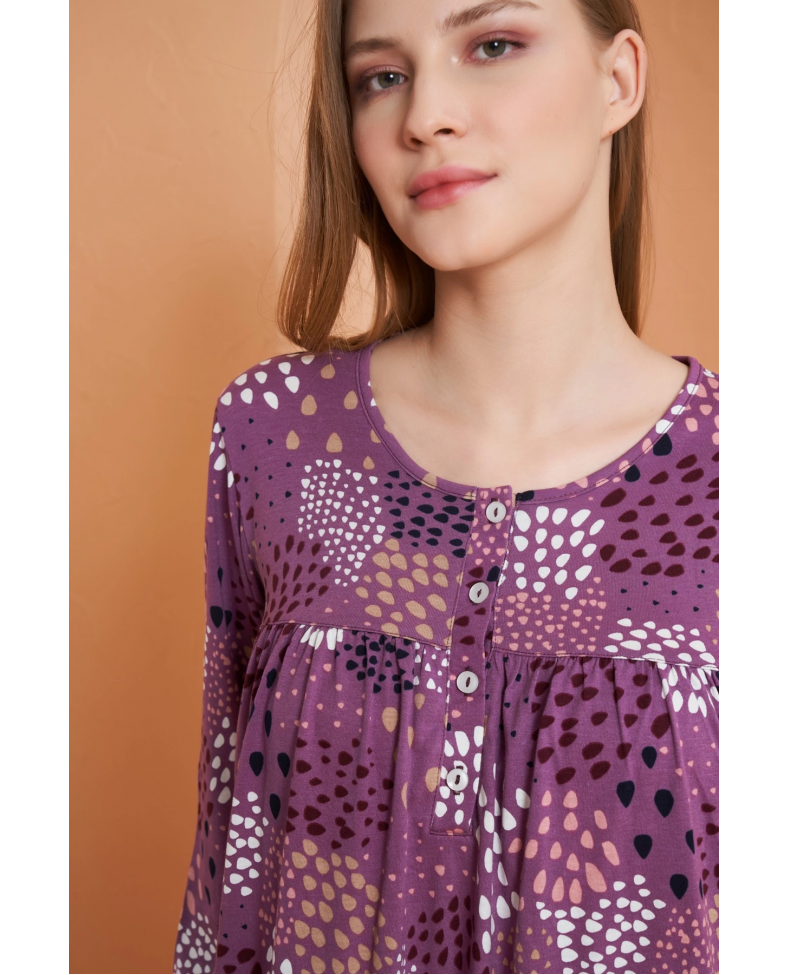 PJS 27165 Kadın Uzun Kol Gecelik