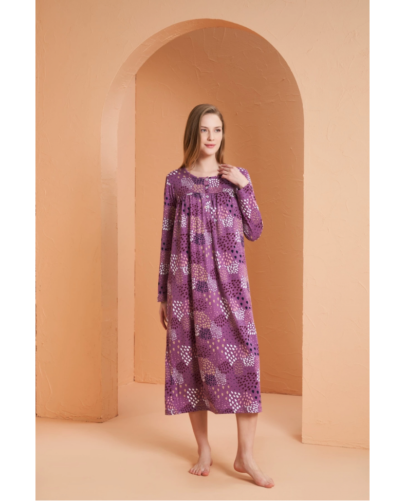 PJS 27165 Kadın Uzun Kol Gecelik