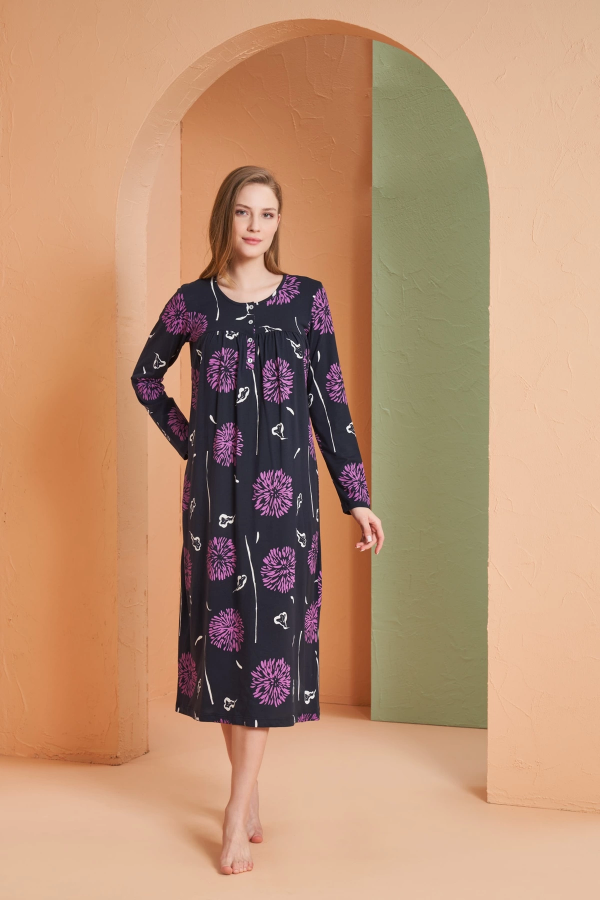 PJS 27166 Kadın Uzun Kol Gecelik