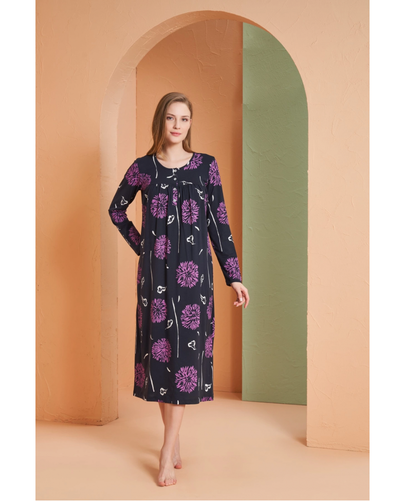 PJS 27166 Kadın Uzun Kol Gecelik