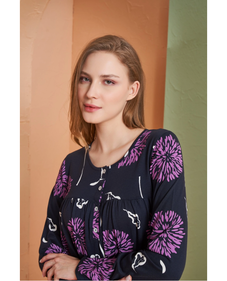 PJS 27166 Kadın Uzun Kol Gecelik