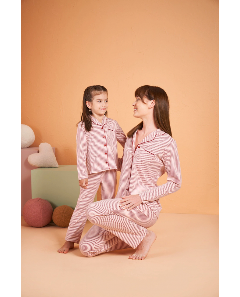 Pjs 28002 Çocuk Düğmeli Pijama Takım Somersan Giyim | Kadın, Erkek ve Çocuk Moda