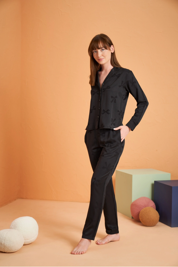 Pjs 28042 Kadın Uzun Kol Boydan Düğmeli Pijama Takımı