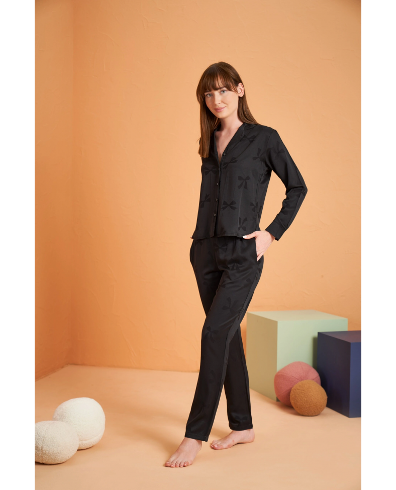 Pjs 28042 Kadın Uzun Kol Boydan Düğmeli Pijama Takımı