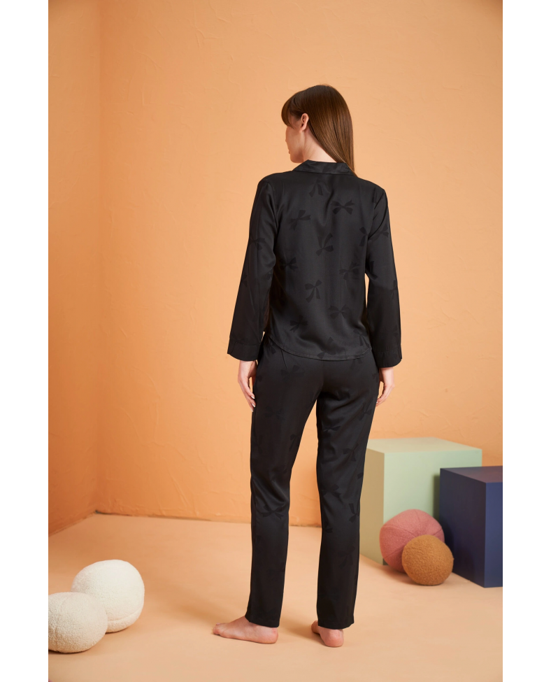 Pjs 28042 Kadın Uzun Kol Boydan Düğmeli Pijama Takımı