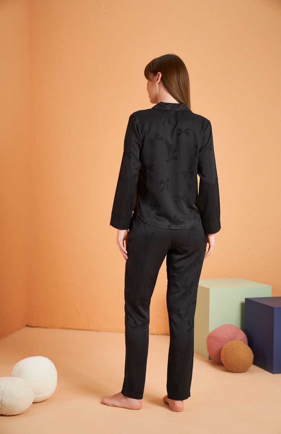 Pjs 28042 Kadın Uzun Kol Boydan Düğmeli Pijama Takımı