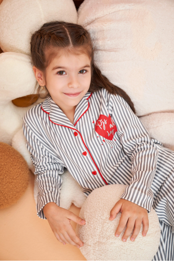 Pjs 28065 Çocuk Düğmeli Pijama Takım