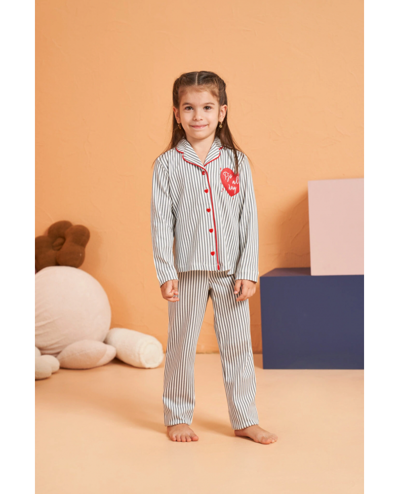 Pjs 28065 Çocuk Düğmeli Pijama Takım
