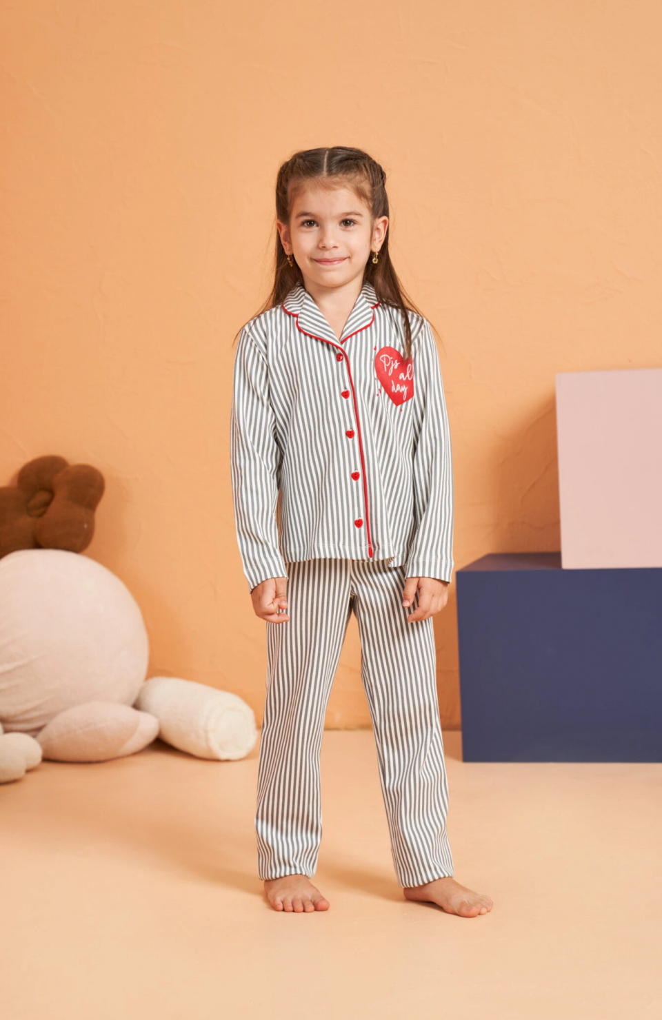 Pjs 28065 Çocuk Düğmeli Pijama Takım