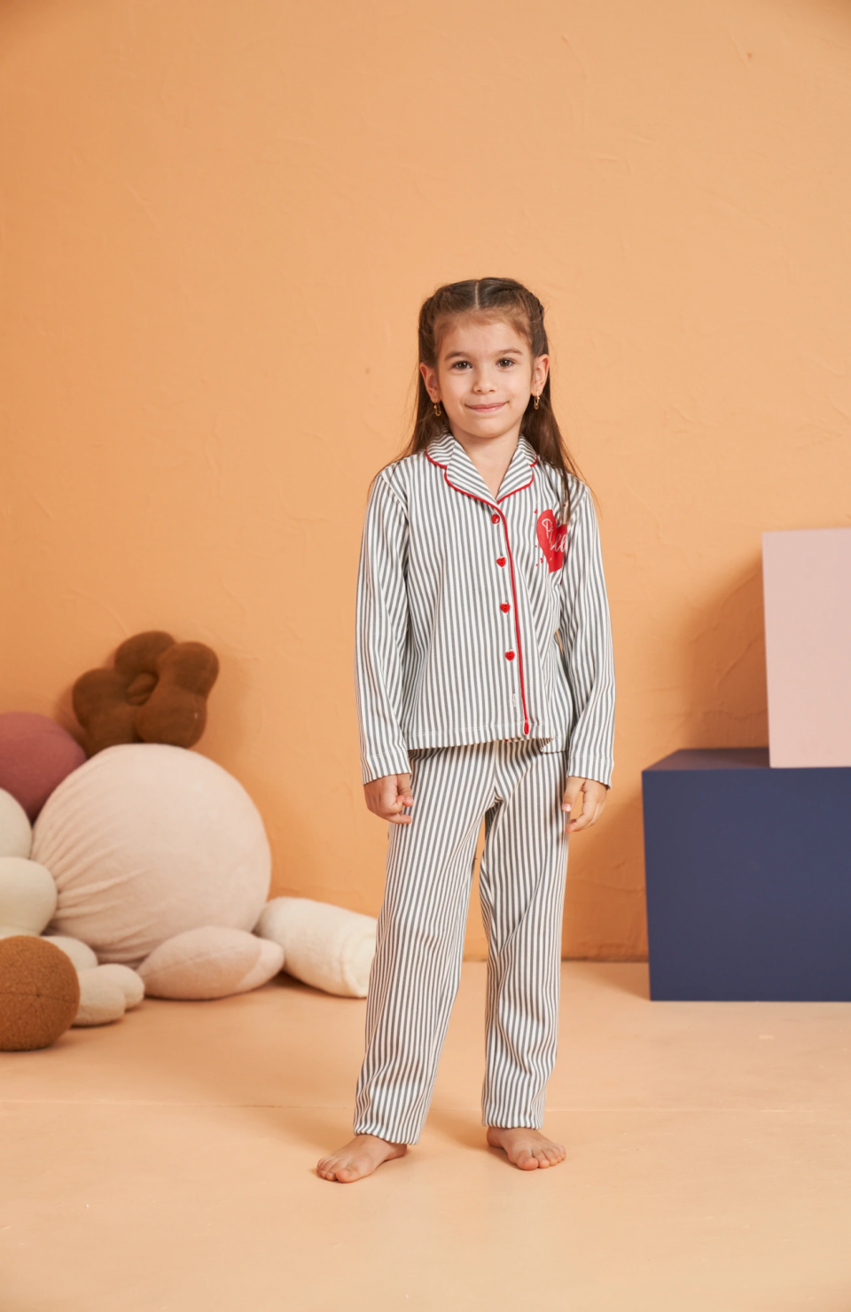 Pjs 28065 Çocuk Düğmeli Pijama Takım