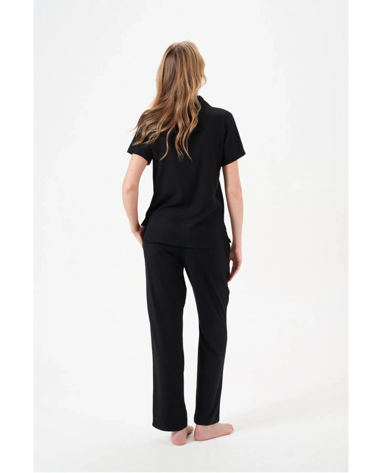 PJS 29006 Kadın Kısa Kol Önden Düğmeli Pijama Takımı