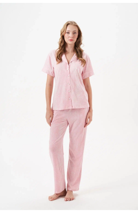 PJS 29033 Kadın Düğmeli Pijama Takım