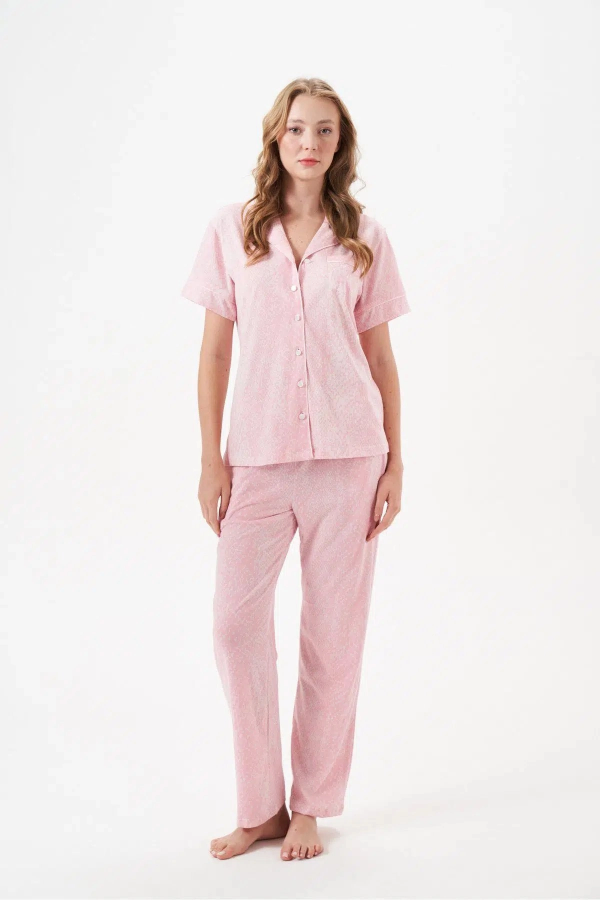 PJS 29033 Kadın Düğmeli Pijama Takım