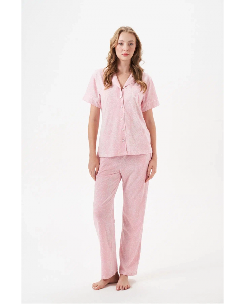 PJS 29033 Kadın Düğmeli Pijama Takım