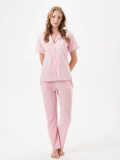 PJS 29033 Kadın Düğmeli Pijama Takım