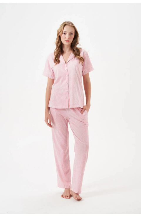 PJS 29033 Kadın Düğmeli Pijama Takım