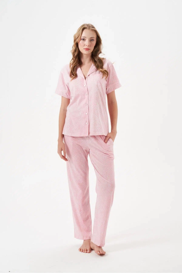 PJS 29033 Kadın Düğmeli Pijama Takım