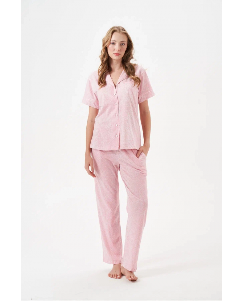 PJS 29033 Kadın Düğmeli Pijama Takım