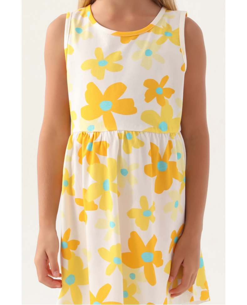 Roly Poly 3393-3 Kız Çocuk Çiçekli Elbise