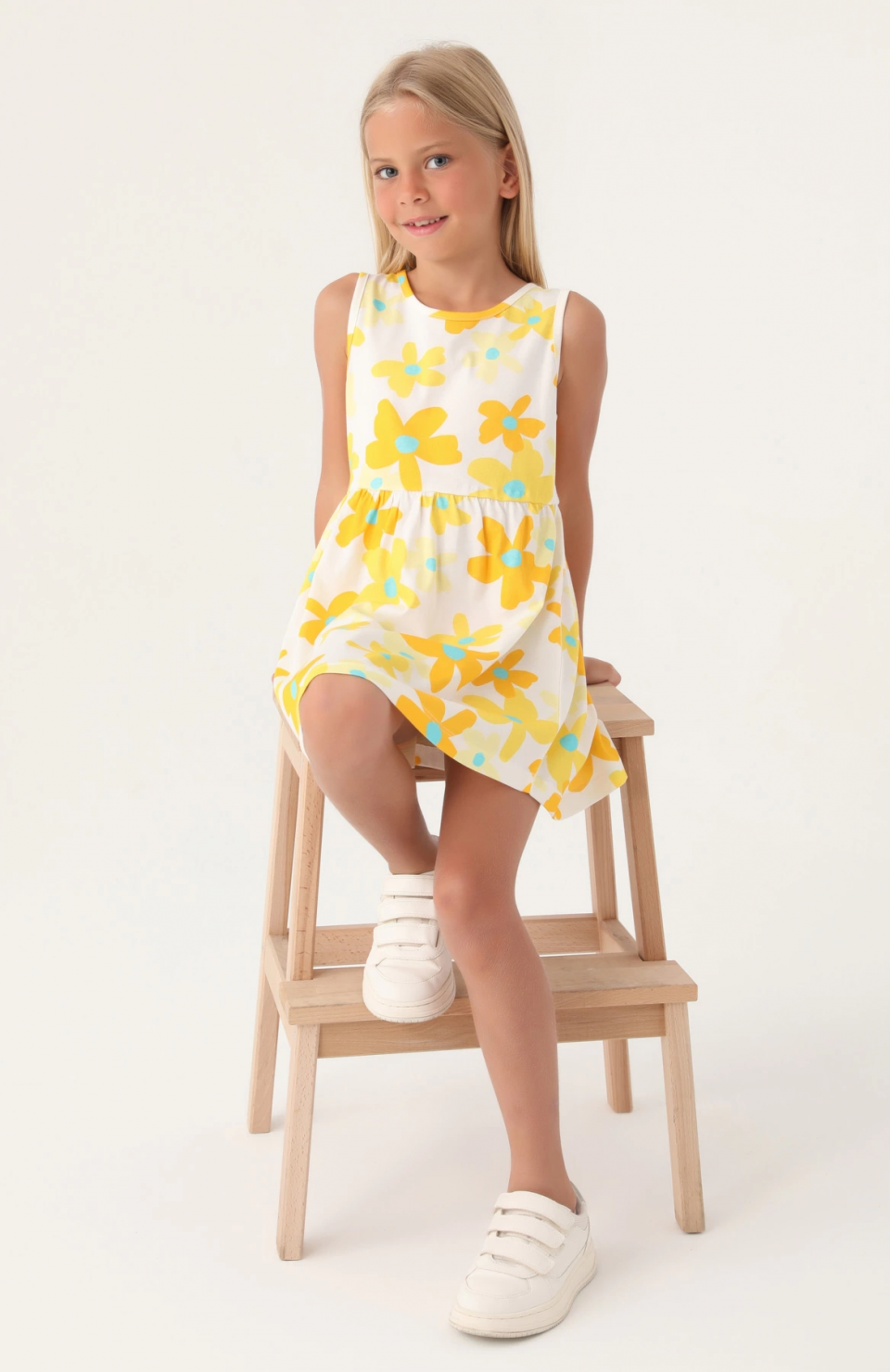 Roly Poly 3393-3 Kız Çocuk Çiçekli Elbise