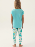 Roly Poly 3394-2 Kız Çocuk Çiçekli Kısa Kol Pijama Takım