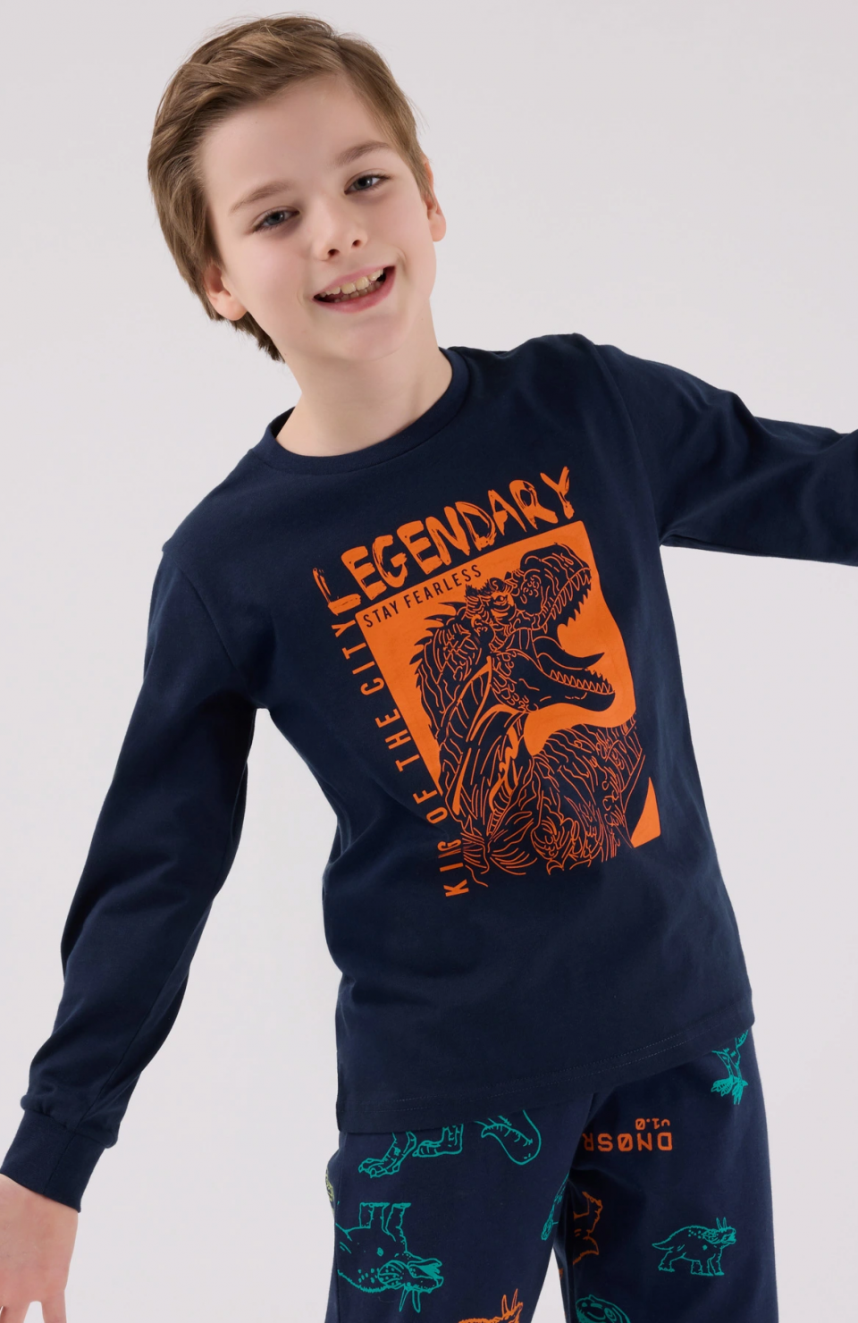 RolyPoly 3671-G Erkek Çocuk Uzun Kol Pijama Takım