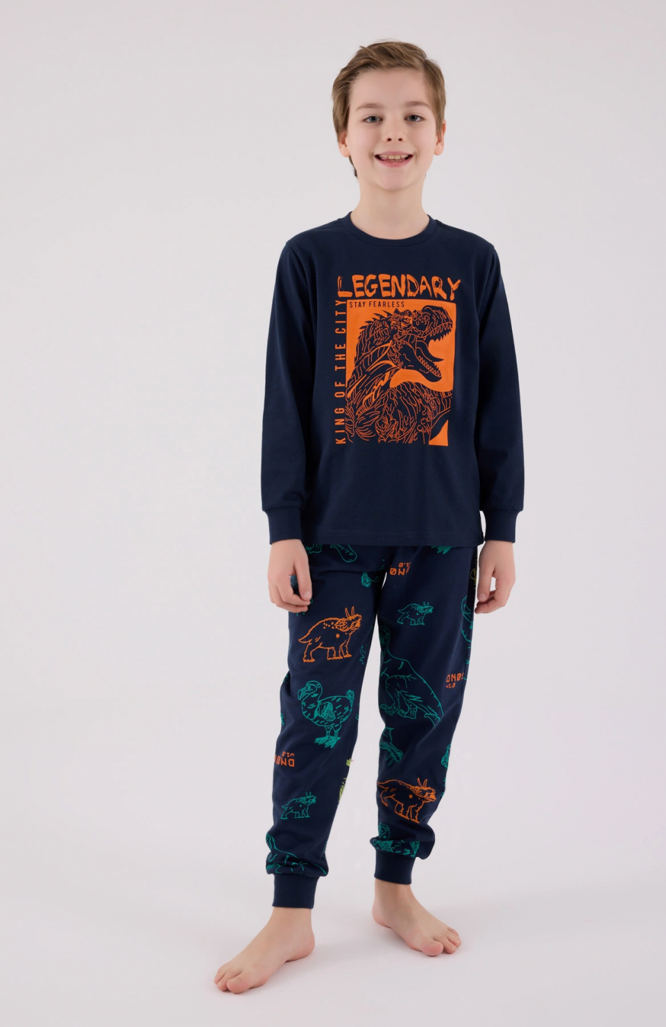 RolyPoly 3671-G Erkek Çocuk Uzun Kol Pijama Takım