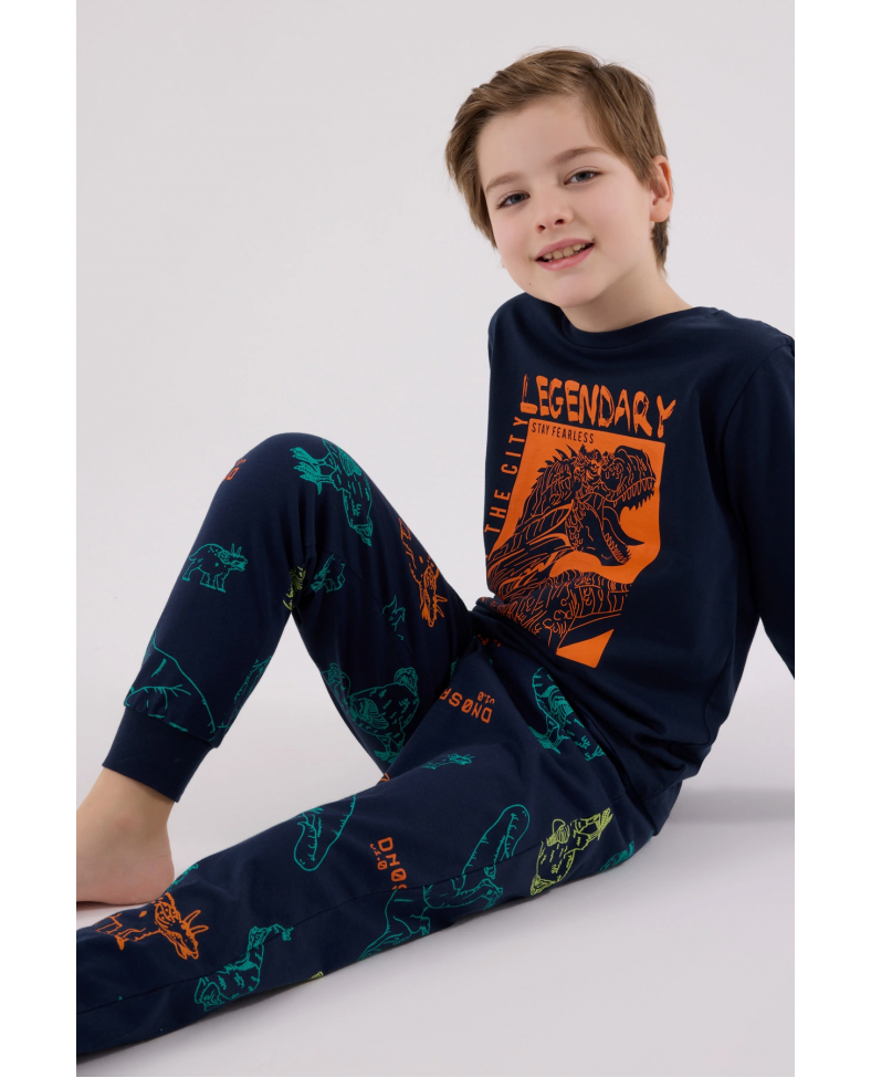 RolyPoly 3671-G Erkek Çocuk Uzun Kol Pijama Takım