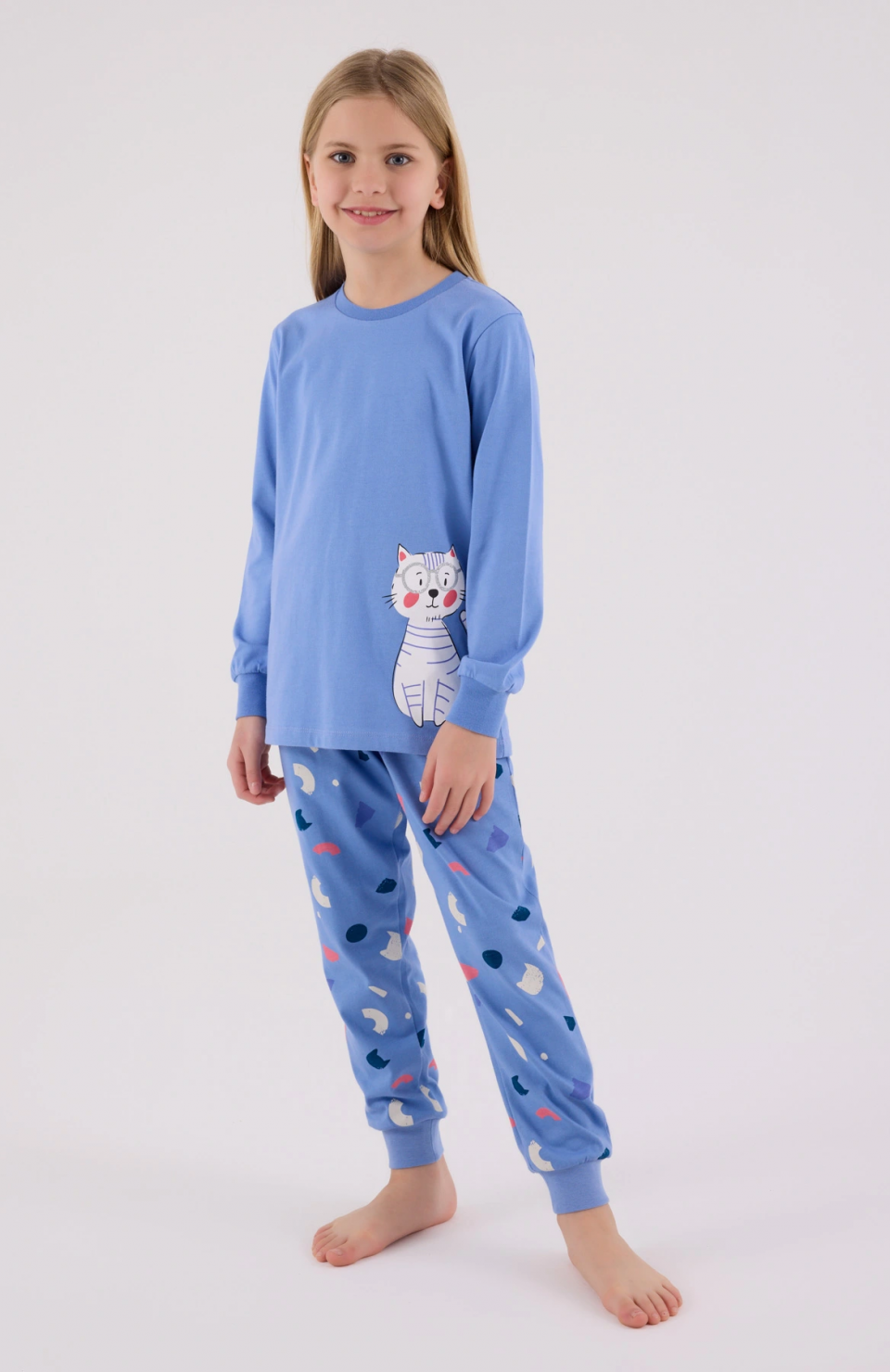 RolyPoly 3697-G Kız Çocuk Uzun Kol Pijama Takım