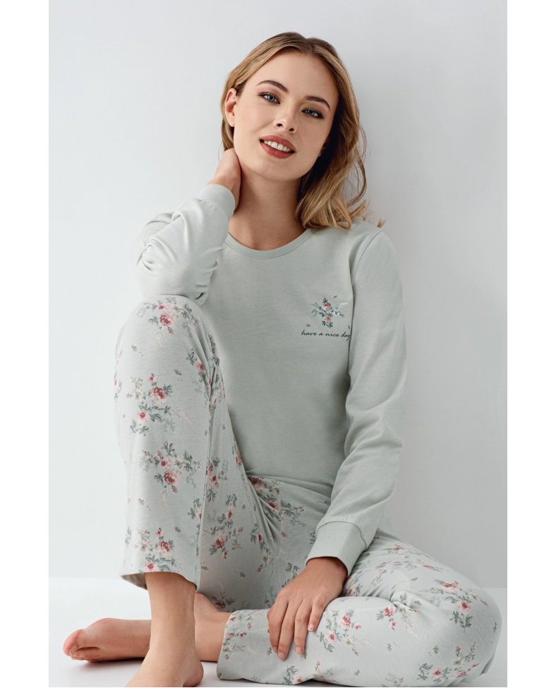 RolyPoly 3703-S Kadın Uzun Kol Pijama Takım