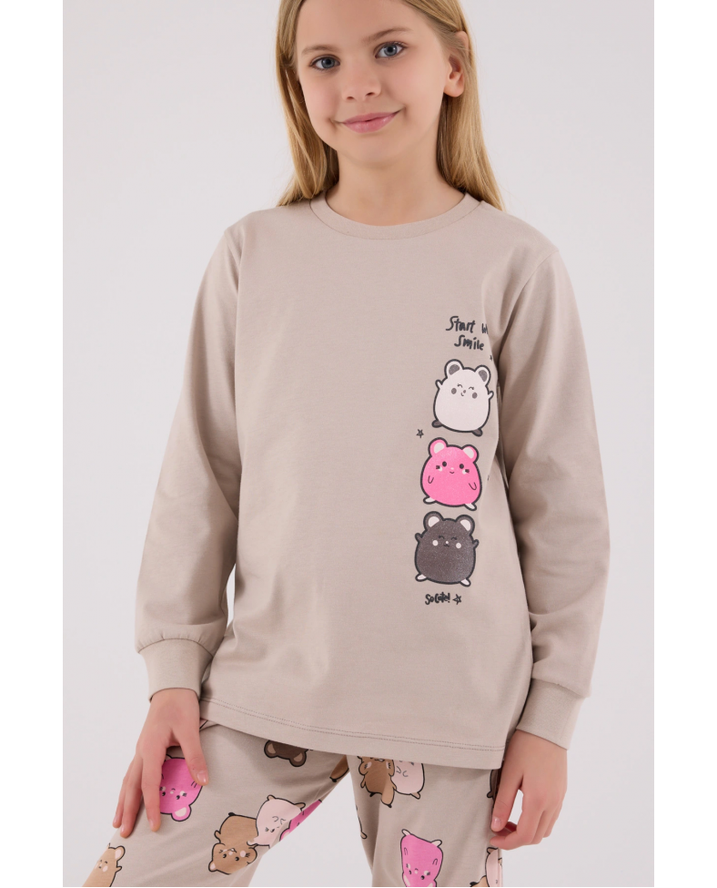 RolyPoly 3704-2 Kız Çocuk Uzun Kol Pijama Takım