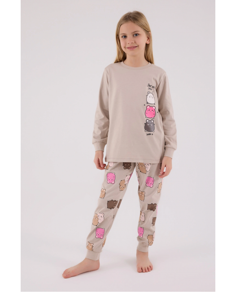 RolyPoly 3704-2 Kız Çocuk Uzun Kol Pijama Takım