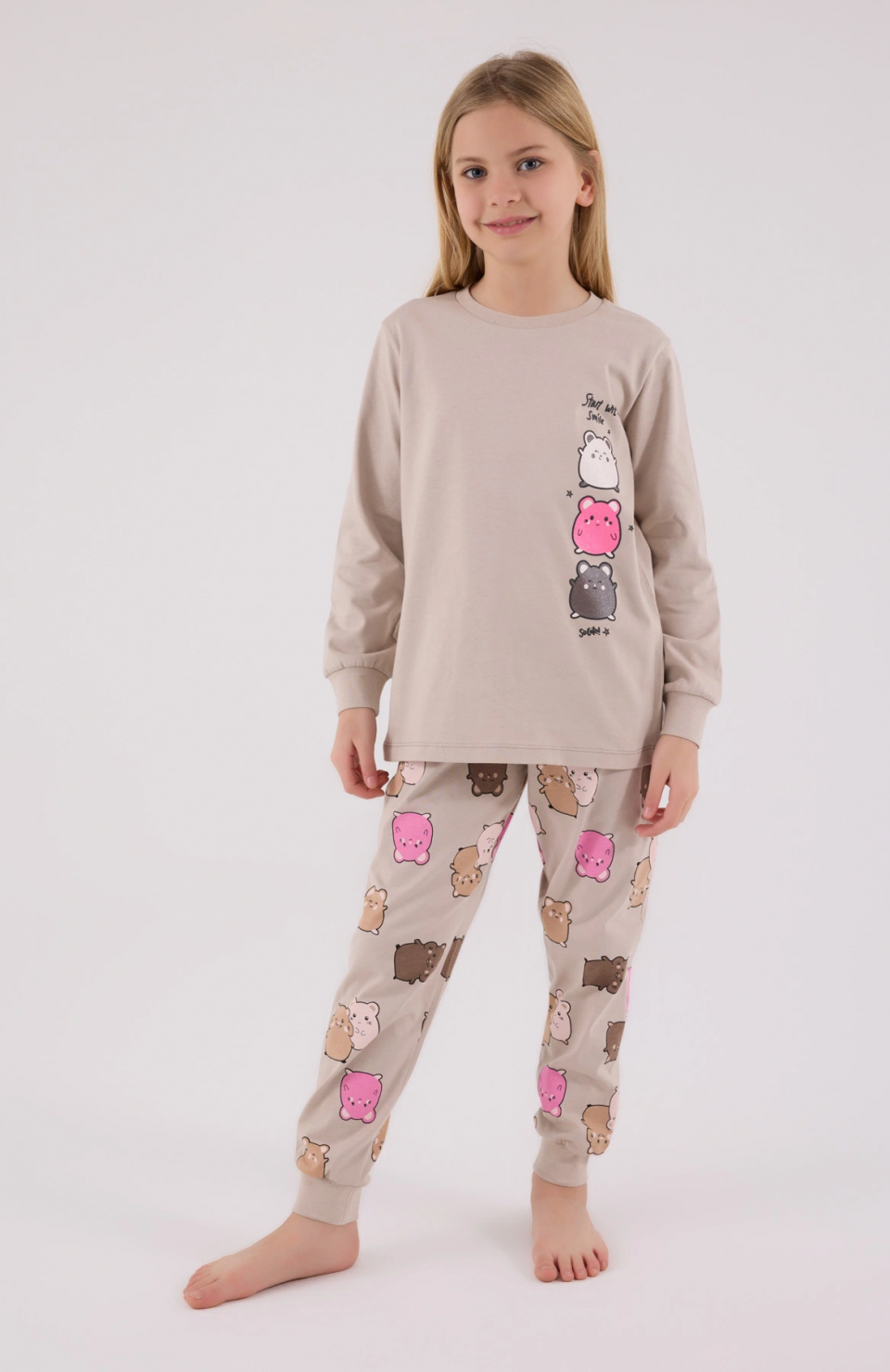 RolyPoly 3704-2 Kız Çocuk Uzun Kol Pijama Takım