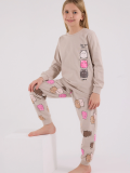 RolyPoly 3704-2 Kız Çocuk Uzun Kol Pijama Takım
