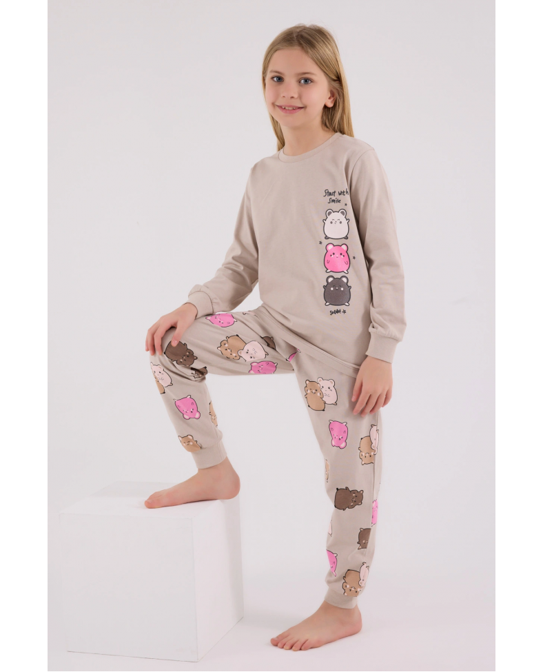 RolyPoly 3704-2 Kız Çocuk Uzun Kol Pijama Takım